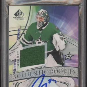 Jake Oettinger Signed 2020 Upper Deck SP Game Used Hockey Rookie RPA #176 Psa