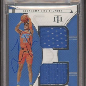 2021 Panini National Treasures Tre Mann Rookie Dual Material Auto RPA /99 Psa RC