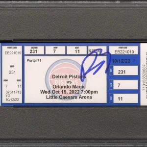 Paolo Banchero Signed NBA DEBUT Full Ticket Stub Psa 6/GEM MINT 10 AUTO 10/19/22