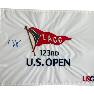 Dustin Johnson Signed Auto 2023 123rd US Open Championship Pin Flag LACC JSA Coa