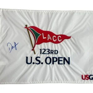 Dustin Johnson Signed Auto 2023 123rd US Open Championship Pin Flag LACC JSA Coa
