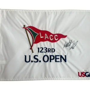 Matt Fitzpatrick Signed Auto 2023 123rd US Open Championship Pin Flag LACC JSA