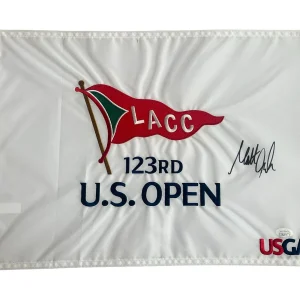 Matt Fitzpatrick Signed Auto 2023 123rd US Open Championship Pin Flag LACC JSA