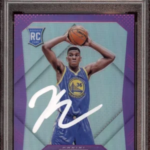 Kevon Looney Signed 2015 Panini Purple Prizm Rookie Card /99 #346 Psa GM 10 AUTO