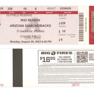 Corbin Carroll MLB DEBUT Full Ticket Stub 8/29/2022 Arizona Diamondbacks MINT