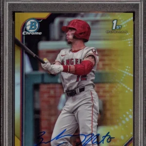 Zach Neto 2022 Bowman Chrome Draft Gold Refractor Auto /50 Psa 8/GEM MINT 10