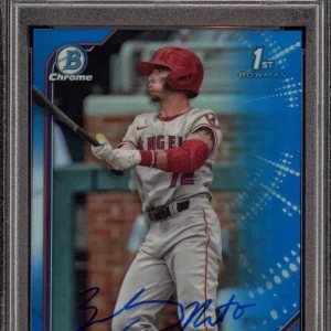 Zach Neto 2022 Bowman Chrome Draft Blue Refractor Auto /150 Psa MINT 9/GEM MT 10