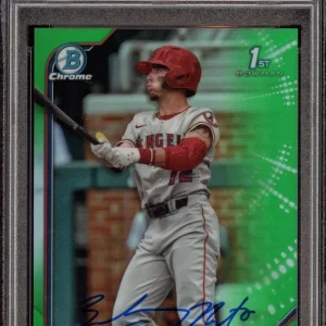 Zach Neto 2022 Bowman Chrome Draft Green Refractor Auto /99 Psa MINT 9/GEM MT 10