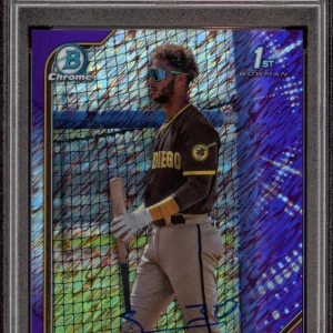 Samuel Zavala 2022 Bowman Chrome Prospects Purple Shimmer Auto /250 Psa 9/GEM 10