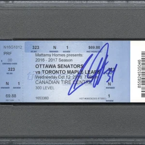 Auston Matthews Signed NHL DEBUT 4 Goals Full Ticket Stub Psa GEM MT 10/AUTO 10
