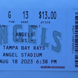 Nolan Schanuel MLB DEBUT Full Ticket Stub Angels 8/18/2023 MLB Draft MINT