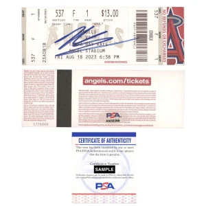 Nolan Schanuel Signed MLB DEBUT Ticket Stub Angels 8/18/2023 1st Hit Psa/Dna Coa