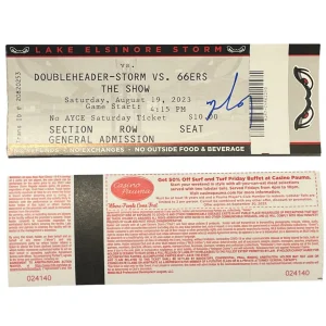 Nelson Rada Signed Autographed Full Ticket Stub 66ers Angels Top Prospect