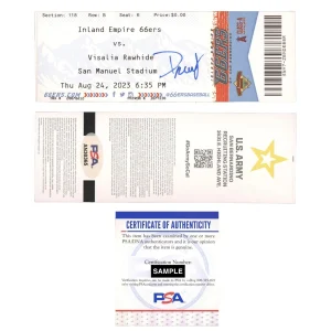 Druw Jones Signed First MILB Professional Home Run Ticket Stub 8/24/23 Psa/Dna