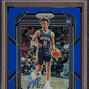 Dyson Daniels 2022 Panini Prizm Blue Rookie Card Auto /199 Psa MINT 9/GEM MT 10