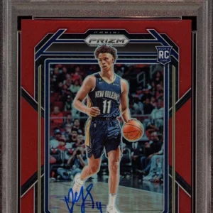 Dyson Daniels 2022 Panini Prizm Red Rookie Card Auto /299 Psa MINT 9/GEM MT 10