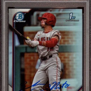 Zach Neto 2022 Bowman Chrome Draft Refractor Auto Psa MINT 9/GEM MINT 10