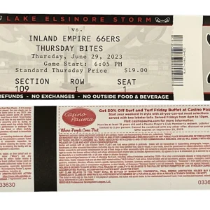 Ethan Salas 2nd Second MILB Professional Pro Home Run Ticket Stub 6/30/23 Padres