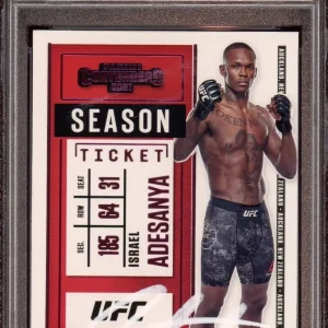 Israel Adesanya Signed 2021 Panini UFC Chronicles Contenders Card #5 Psa Auto