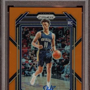 Dyson Daniels 2022 Panini Prizm Orange Rookie Card Auto /49 Psa MINT 9/GEM MT 10