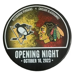 Connor Bedard NHL DEBUT Puck Blackhawks Vs Penguins 10/10/23 Opening Night