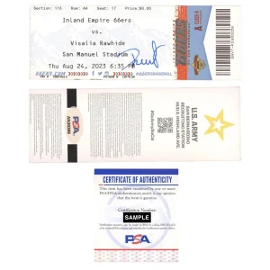 Druw Jones Signed First MILB Professional Home Run Ticket Stub 8/24/23 Psa/Dna