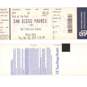 Fernando Tatis Jr MLB DEBUT + 1st Hit Ticket Stub San Diego Padres 3/28/2019