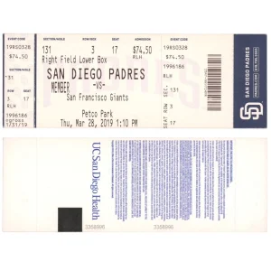 Fernando Tatis Jr MLB DEBUT + 1st Hit Ticket Stub San Diego Padres 3/28/2019