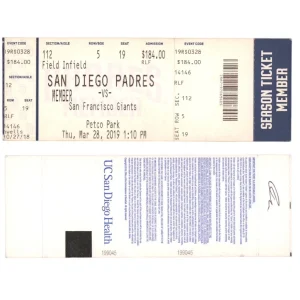 Fernando Tatis Jr MLB DEBUT + 1st Hit Ticket Stub San Diego Padres 3/28/2019