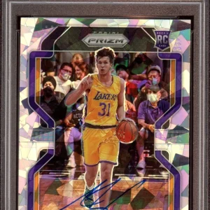 2021 Panini Prizm #165 Austin Reaves Cracked Ice Rookie Card Psa GEM MT 10 AUTO