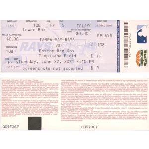 Wander Franco MLB Debut & 1st Home Run Full Ticket Stub 6/22/2021 Tampa Bay Rays