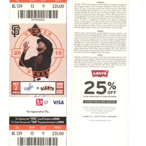 Vin Scully Final Call Game Full Ticket Stub 10/2/2016 Los Angeles Dodgers