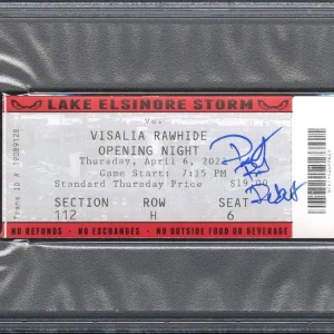 Druw Jones Signed Pro Debut Inscribed Full Ticket Stub Auto 4/6/23 Psa/Dna Dual