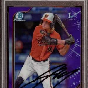 2022 Bowman Chrome BDC168 Jackson Holliday Purple Refractor Auto /250 Psa MINT 9