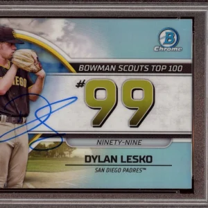 2023 Bowman Chrome #BTP99 Dylan Lesko Scouts Top 100 Auto Psa GEM MINT 10