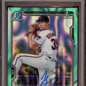 2021 Bowman Chrome Draft Jacob Steinmetz Aqua Lava Auto /199 Psa MINT 9/GEM 10