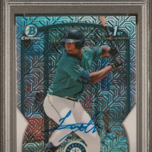 2023 Bowman Chrome #BCP58 Lazaro Montes Mega Mojo Refractor Auto Psa MINT 9/10