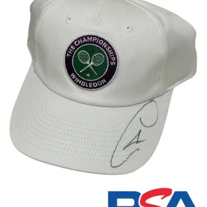 Carlos Alcaraz Signed Autograph 2023 2024 Wimbledon Tennis Hat Psa/Dna Coa Auto