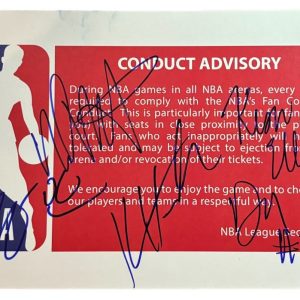 Malik Monk/Huerter/Mitchell/McGee/Ellis Signed NBA Logo Card Sacramento Kings