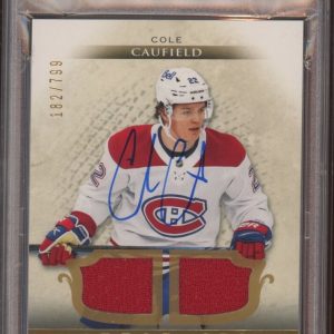 2021 UD Artifacts #180 Cole Caufield Rookie Material Gold RPA /799 Psa 8/GEM 10