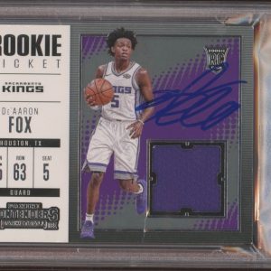 2017 Panini Contenders De'Aaron Fox Rookie Ticket Swatch Psa GEM MINT 10 AUTO RC