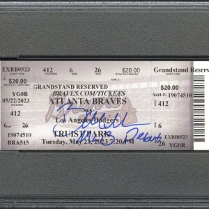 Bobby Miller Signed MLB DEBUT 5/23/23 Full Ticket Stub Psa 7/GEM MT 10 AUTO