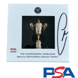 Carlos Alcaraz Signed The Championships Wimbledon Mini Trophy Psa/Dna 2023 2024