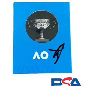 Jannik Sinner Signed Australian Open AO Mini Trophy PSA AUTO 2024 2025 Champion