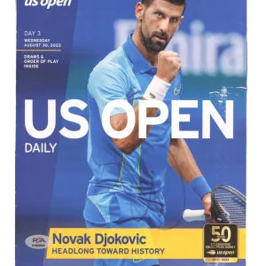 Novak Djokovic Signed 2023 US Open Daily Program Psa/Dna Auto Champion