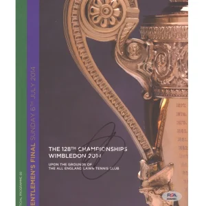 Novak Djokovic Signed 2014 Wimbledon Final Official Program Psa/Dna Champion