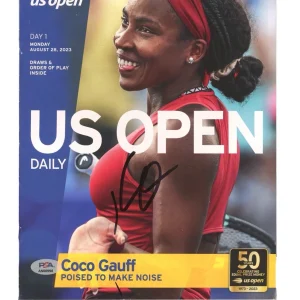 Coco Gauff Signed 2023 US Open Championships Daily Program Psa/Dna Auto Champion