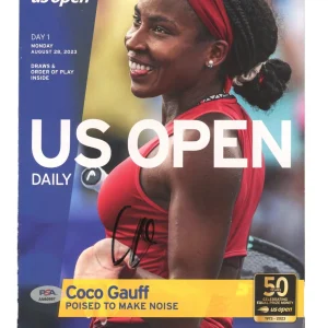 Coco Gauff Signed 2023 US Open Championships Daily Program Psa/Dna Auto Champion