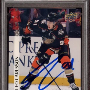 2023 Upper Deck #7 Leo Carlsson Game Dated Moments Rookie /1199 Psa MINT 9 AUTO