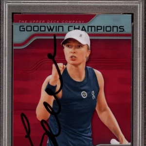 Iga Swiatek Signed 2023 UD Goodwin Champions Rookie Platinum Red Psa/Dna Auto RC